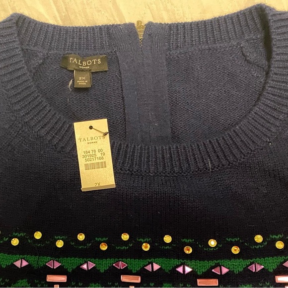 Talbots sweater with jewel ￼ embellishment on the top Size 2X￼ - Picture 6 of 8